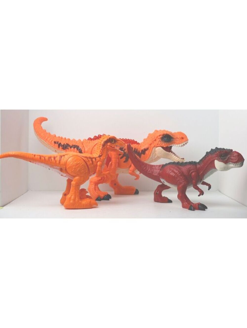 Set of 3 Realistic Dinosaur Action Figures - T-Rex and Velociraptor Toys - Picture 6 of 15